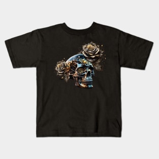 Awesome dark steampunk skull Kids T-Shirt